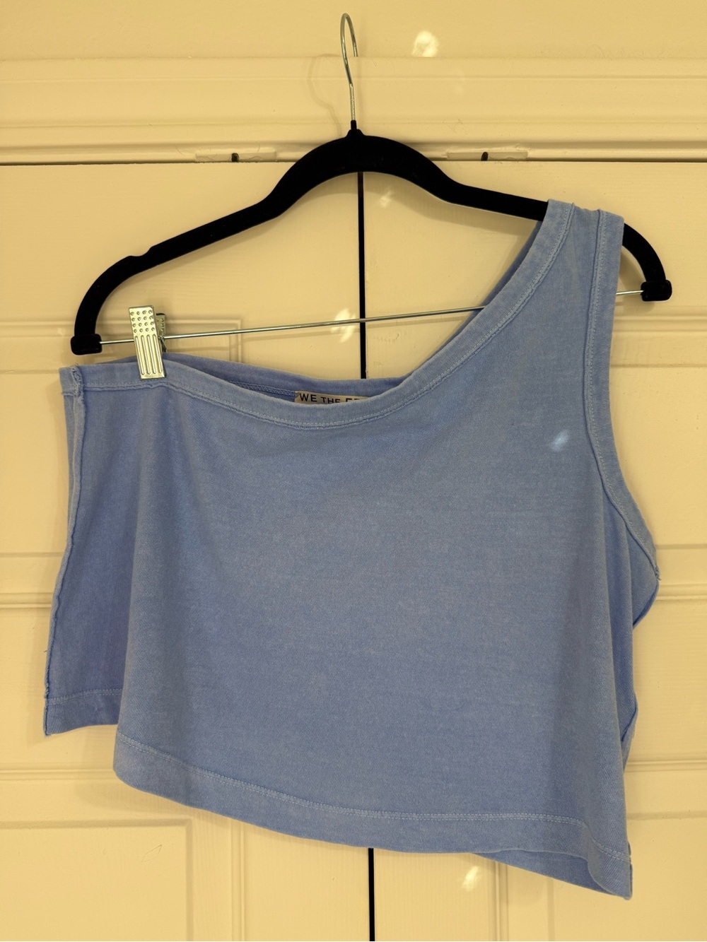 We the Free Sunny One-Shoulder Tank Top Sz S in Dusty Blue